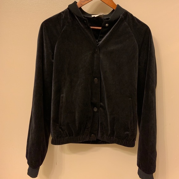 Black Velvet Bomber Jacket - Picture 1 of 1